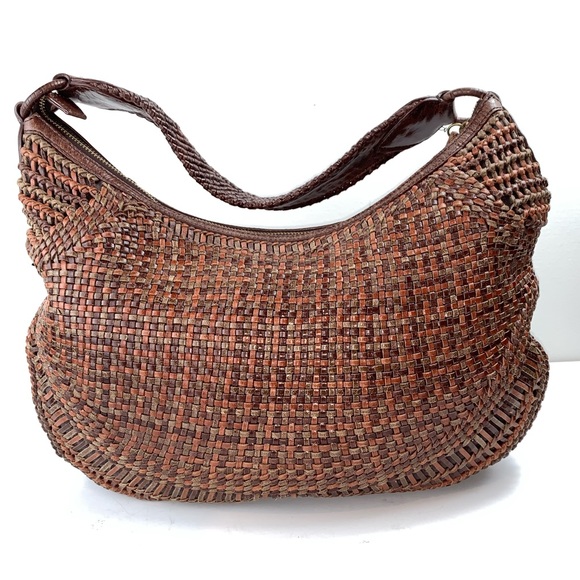 Cole Haan Genevieve woven leather hobo rare color - Picture 3 of 8